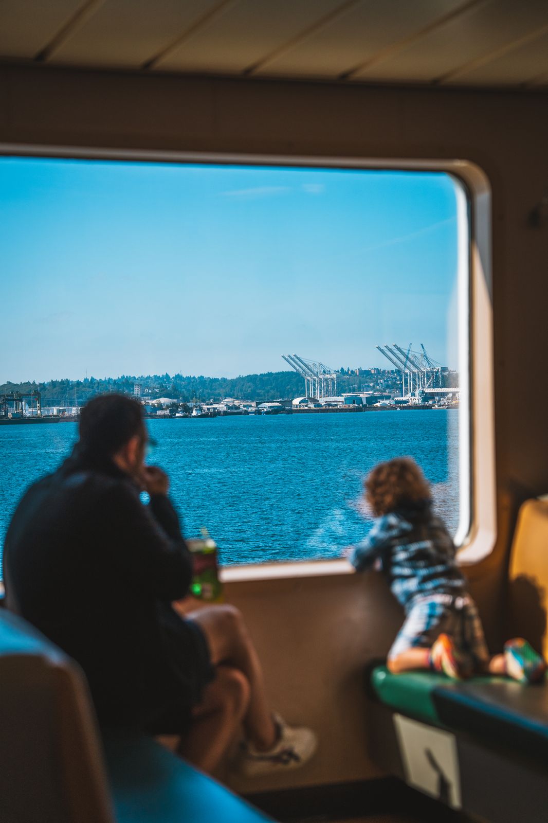 People photo — father and son on the ferry