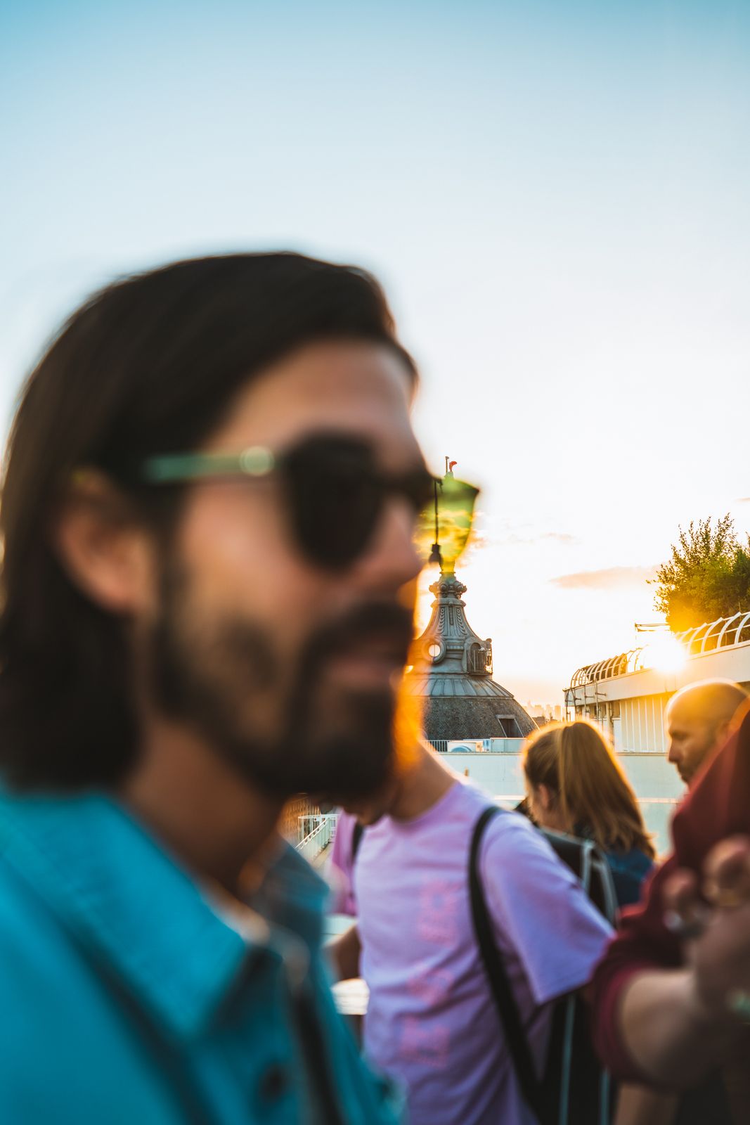 People photo — golden hour portrait on the rooftop